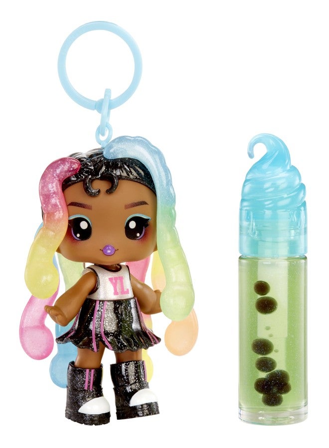 Yummiland Lip Gloss Doll: Sour Sweeties - Sasha Sourworms Includes DIY Lip Gloss + Removable Keychain, Cosmetic Play, Collectible, Ages 4+ - Image 3